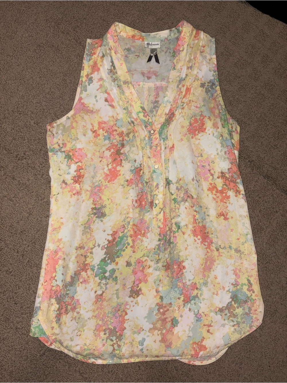 DYNAMITE Pastel Multi Floral Watercolor V-Neck Camisole, Size XS